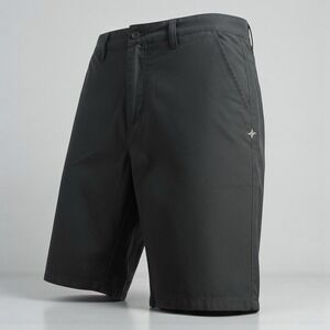 Hurley Men's Black Flat Front Cargo Hybrid Shorts Size 34